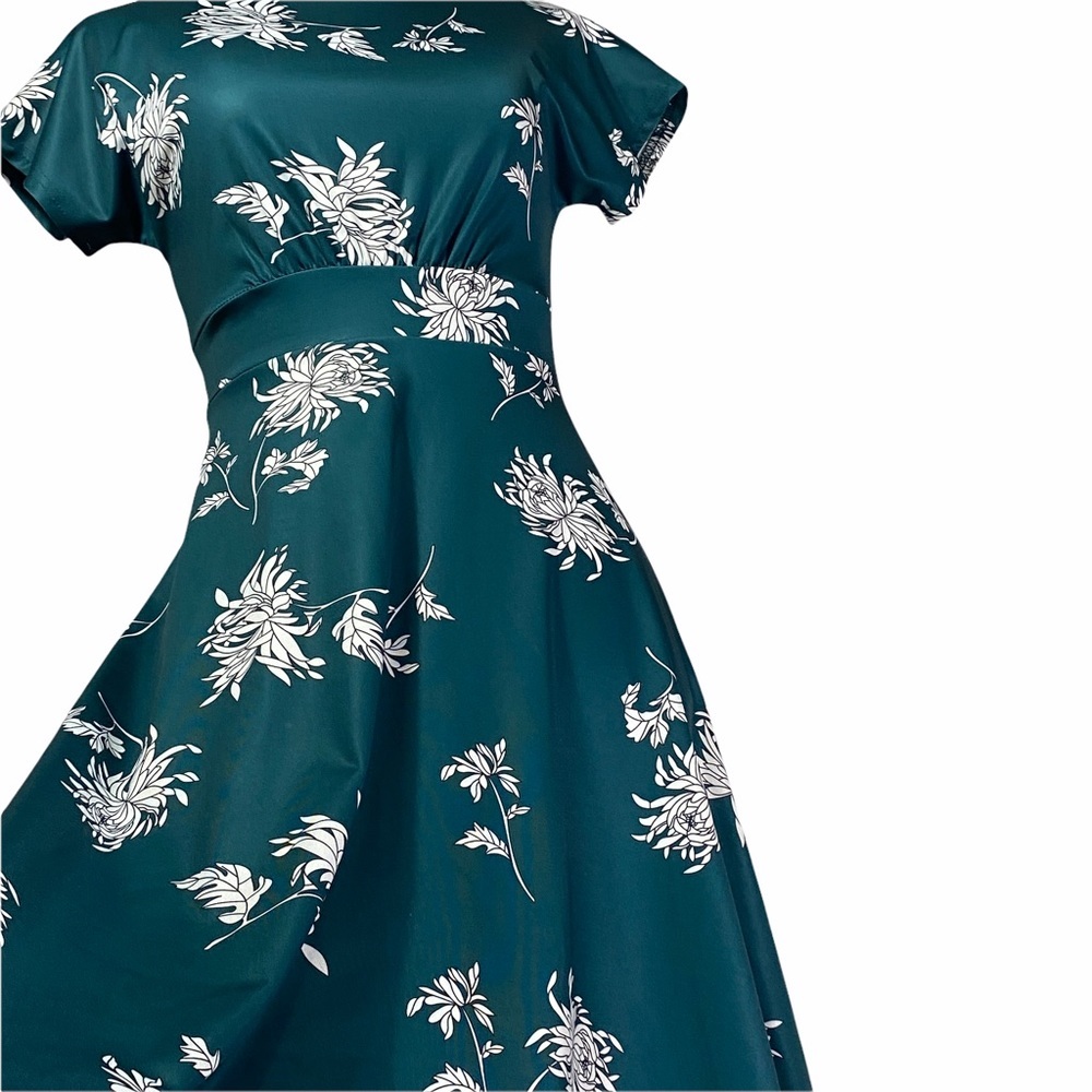 Homeyee floral casual A-Line midi dress size 4
